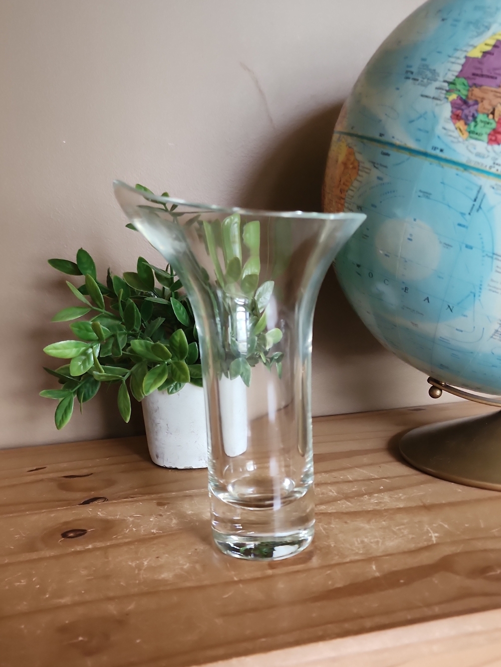 Tarnow Clear Glass Fluted Vase - Made In Poland